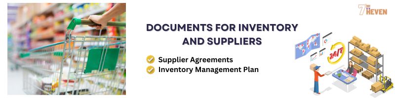 Documents for inventory and suppliers