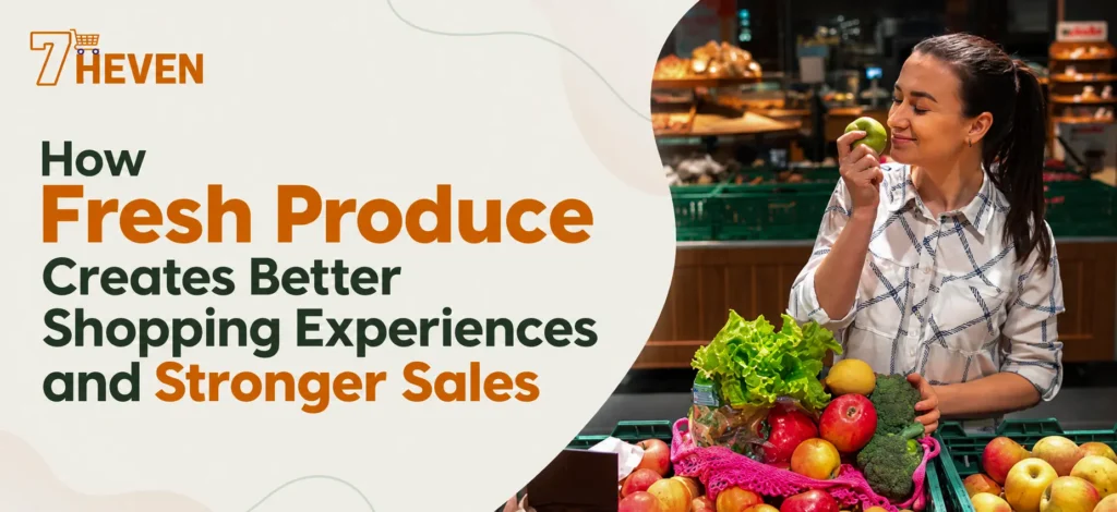 Fresh produce shopping experience in a modern supermarket